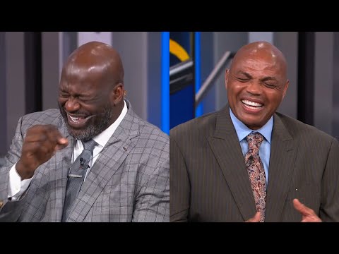 Shaq &amp; Chuck can&#039;t stop laughing at Anthony Davis leaving in wheelchair with head injury