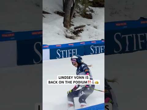 What a moment! 🥹 LINDSEY VONN 🇺🇸 is BACK ON THE WORLD CUP PODIUM! #fisalpine